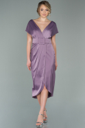 Lavender Short Satin Invitation Dress ABK1107