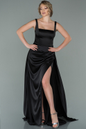 Black Long Satin Prom Gown ABU1874