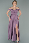 Long Lavender Satin Prom Gown ABU1916