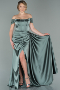 Turquoise Long Satin Evening Dress ABU1856