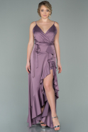 Lavender Front Short Back Long Satin Evening Dress ABO095