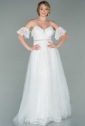 Long White Evening Dress ABU1637