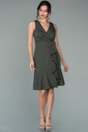 Short Olive Drab Invitation Dress ABK1117