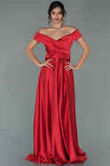 Long Red Satin Evening Dress ABU1937