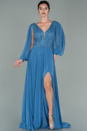 Long Indigo Chiffon Evening Dress ABU1942