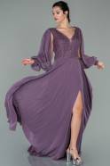 Long Lavender Chiffon Evening Dress ABU1942