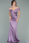 Long Lavender Satin Evening Dress ABU1943