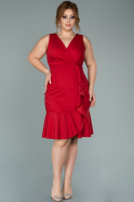 Red Short Plus Size Evening Dress ABK1118
