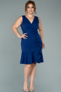 Short Sax Blue Plus Size Evening Dress ABK1118