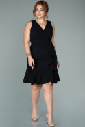 Short Black Plus Size Evening Dress ABK1118