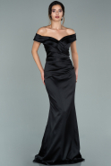 Long Black Satin Evening Dress ABU1943