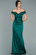 Long Emerald Green Satin Evening Dress ABU1943