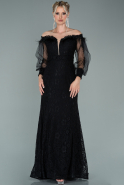 Long Black Laced Mermaid Prom Dress ABU1940