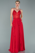 Long Red Chiffon Evening Dress ABU1900