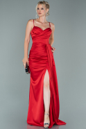 Red Long Satin Mermaid Evening Dress ABU1894
