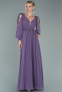 Long Lavender Chiffon Evening Dress ABU1926