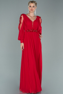 Long Red Chiffon Evening Dress ABU1926