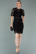 Short Black Laced Invitation Dress ABK1145