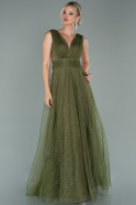 Long Olive Drab Evening Dress ABU1994
