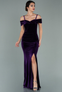 Long Purple Velvet Evening Dress ABU1992