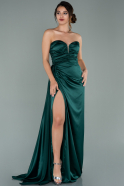 Long Emerald Green Satin Evening Dress ABU2001