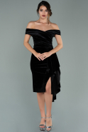Short Black Velvet Invitation Dress ABK1143