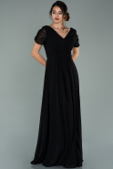 Long Black Chiffon Evening Dress ABU2005