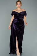 Long Purple Velvet Oversized Evening Dress ABU1991
