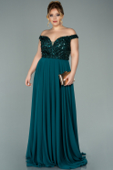 Emerald Green Long Chiffon Oversized Evening Dress ABU1658