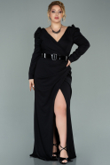 Long Black Plus Size Evening Dress ABU1924