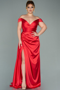 Red Long Satin Oversized Evening Dress ABU1954
