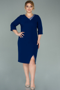 Short Sax Blue Plus Size Evening Dress ABK1153