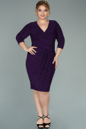 Short Purple Plus Size Evening Dress ABK1154