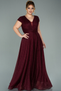 Long Burgundy Oversized Evening Dress ABU2019