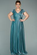 Oil Blue Long Plus Size Evening Dress ABU1622