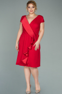 Red Short Plus Size Evening Dress ABK1137