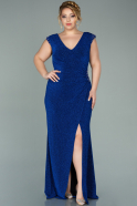 Long Sax Blue Oversized Evening Dress ABU2016