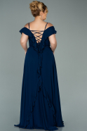 Navy Blue Long Chiffon Oversized Evening Dress ABU1892
