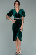 Short Emerald Green Velvet Invitation Dress ABK1159
