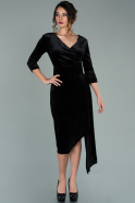 Short Black Velvet Invitation Dress ABK1160
