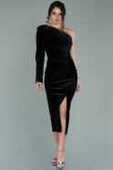 Midi Black Velvet Invitation Dress ABK1166