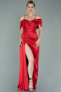 Long Red Satin Evening Dress ABU2036