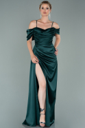 Long Emerald Green Satin Evening Dress ABU2036