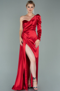 Long Red Satin Evening Dress ABU2038