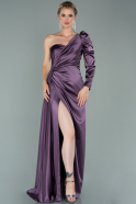 Long Lavender Satin Evening Dress ABU2038