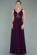 Long Purple Chiffon Evening Dress ABU2041