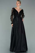 Long Black Dantelle Evening Dress ABU2048