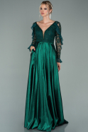 Long Emerald Green Dantelle Evening Dress ABU2048