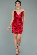 Mini Red Satin Invitation Dress ABK1200