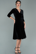 Short Black Velvet Invitation Dress ABK1179